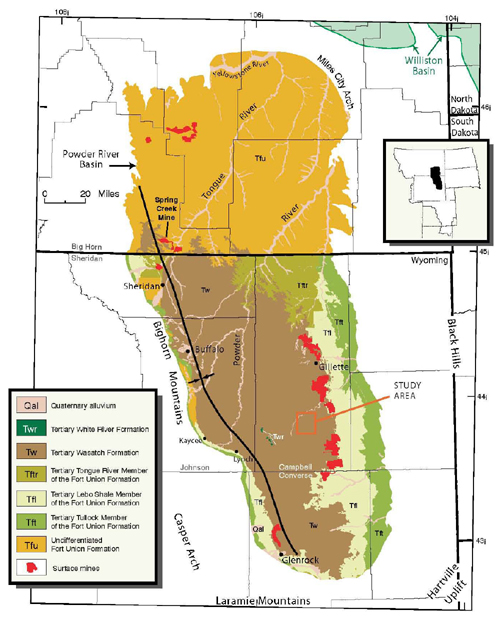 Geologic map of Powder River Bas